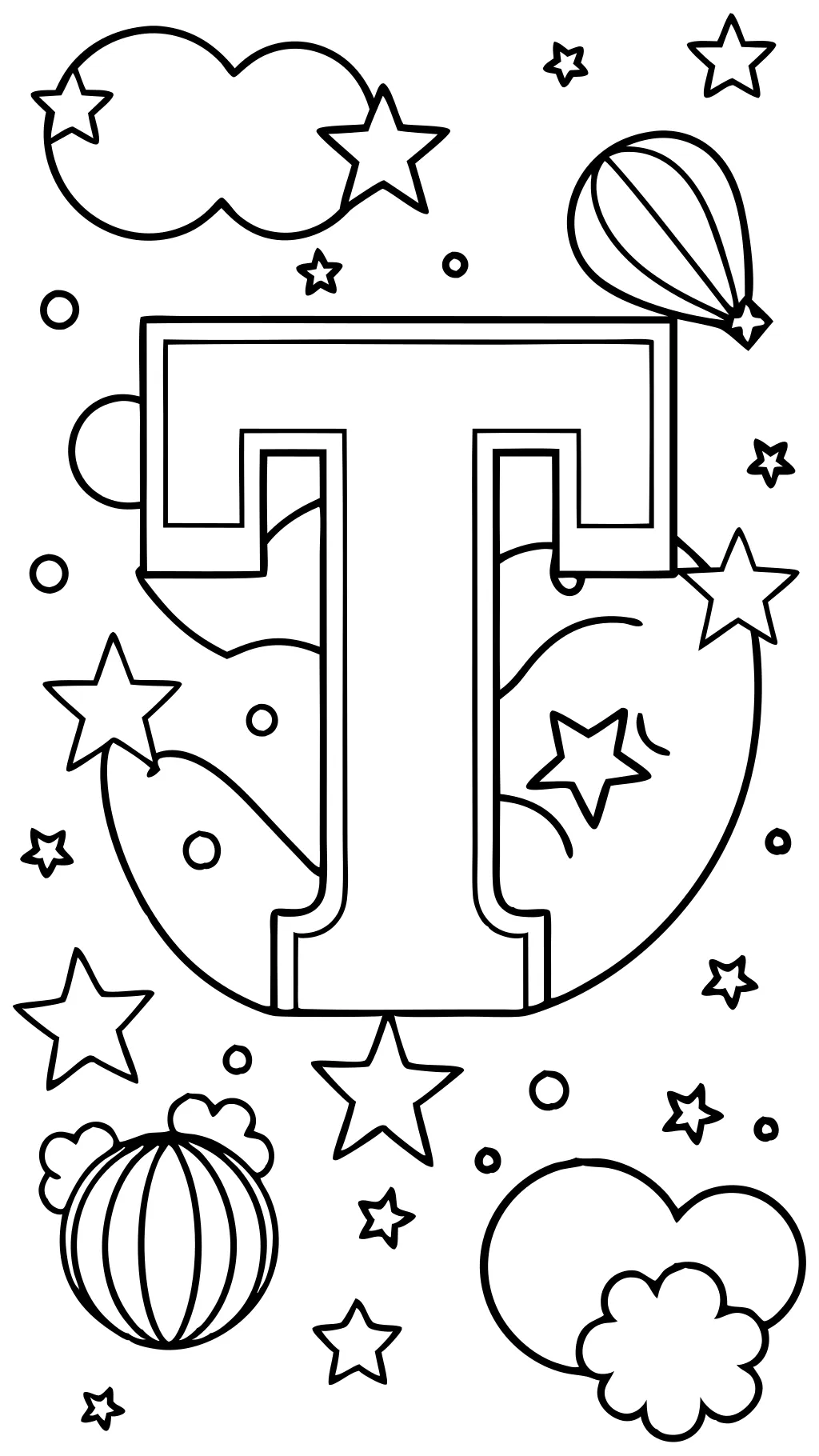 letter t coloring page